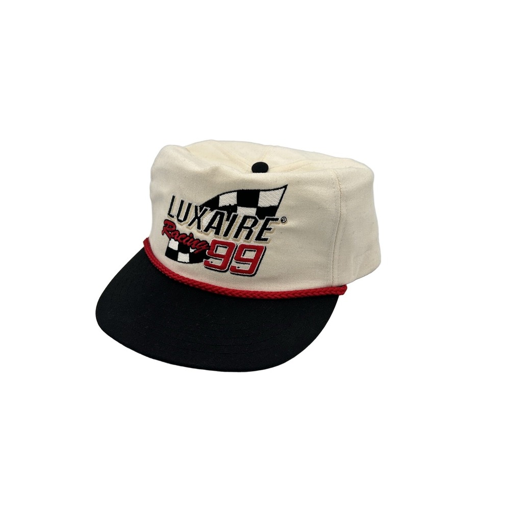 Luxaire Racing 99 Trucker Hat Off-White Black Red Foam Snapback Vintage USA